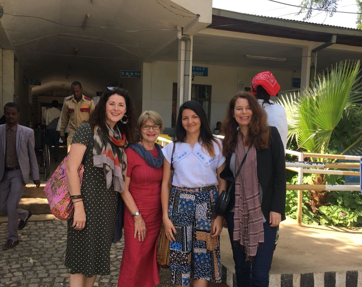 The all-female VL team, Axum Ethiopia 2018 (from the left: Sinead Rowan, Deputy Programme Manager, Stefanie Meredith, Programme Director, Sarah Hanka, Programme Manager, Margriet den Boer, Africa Technical Adviser )