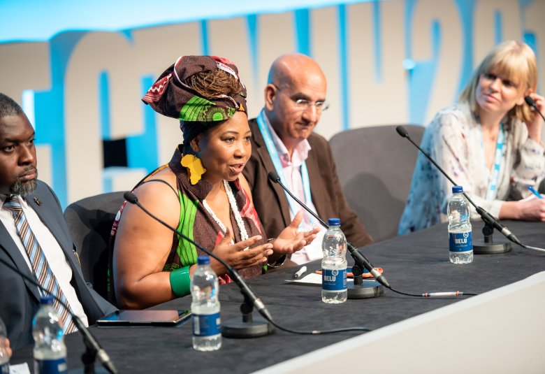 Dorcas Gwata, RSTMH Policy Adviser, on a panel discussion at ECTMIH 2019.