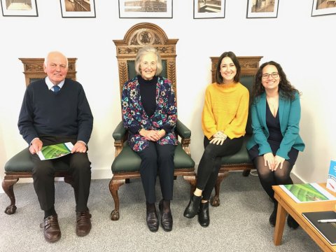 (Left to right): Professor Cooper, Margaret Cooper, RSTMH Membership Manager, Claire Coveney and RSTMH CEO, Tamar Ghosh 