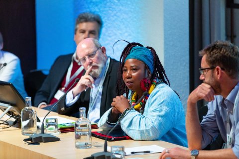 Dorcas Gwata, RSTMH Policy Adviser, on a panel discussion at ECTMIH 2019