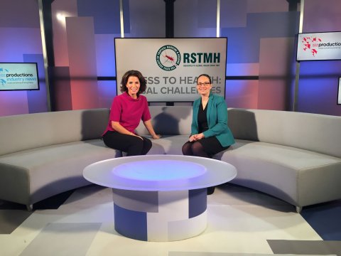 News presenter Natasha Kaplinksy (left) and RSTMH CEO Tamar Ghosh (right)