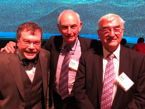 Professor Fenwick with fellow NTD champions, Prof David Molyneux and Pro Peter Hotez.