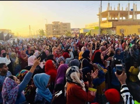 Sudanese women protesters, referred to as Kandaka 