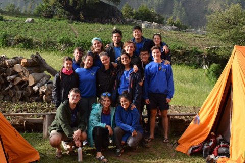 Imperial College London students at camp in Nepal.