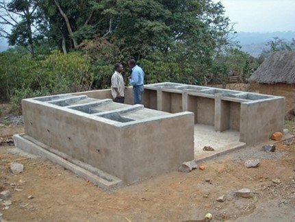 Example of dry, low-maintenance washing slabs, to be sited near an adequate water source