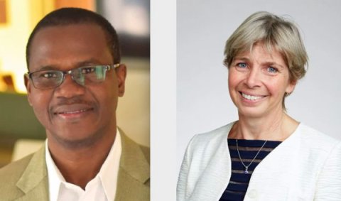 George Macdonald Medal recipients Professor Alex Ezeh and Professor Sarah Cleaveland