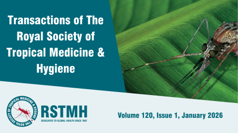 A graphic which reads Transaction of The Royal Society of Tropical Medicine and Hygiene next to a picture of a mosquito.